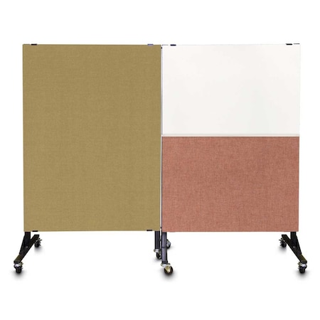 United Visual Products Sliding Door Indoor Enclosed Corkboard, 4 UV9001ACS4824-BRONZE-BUFF